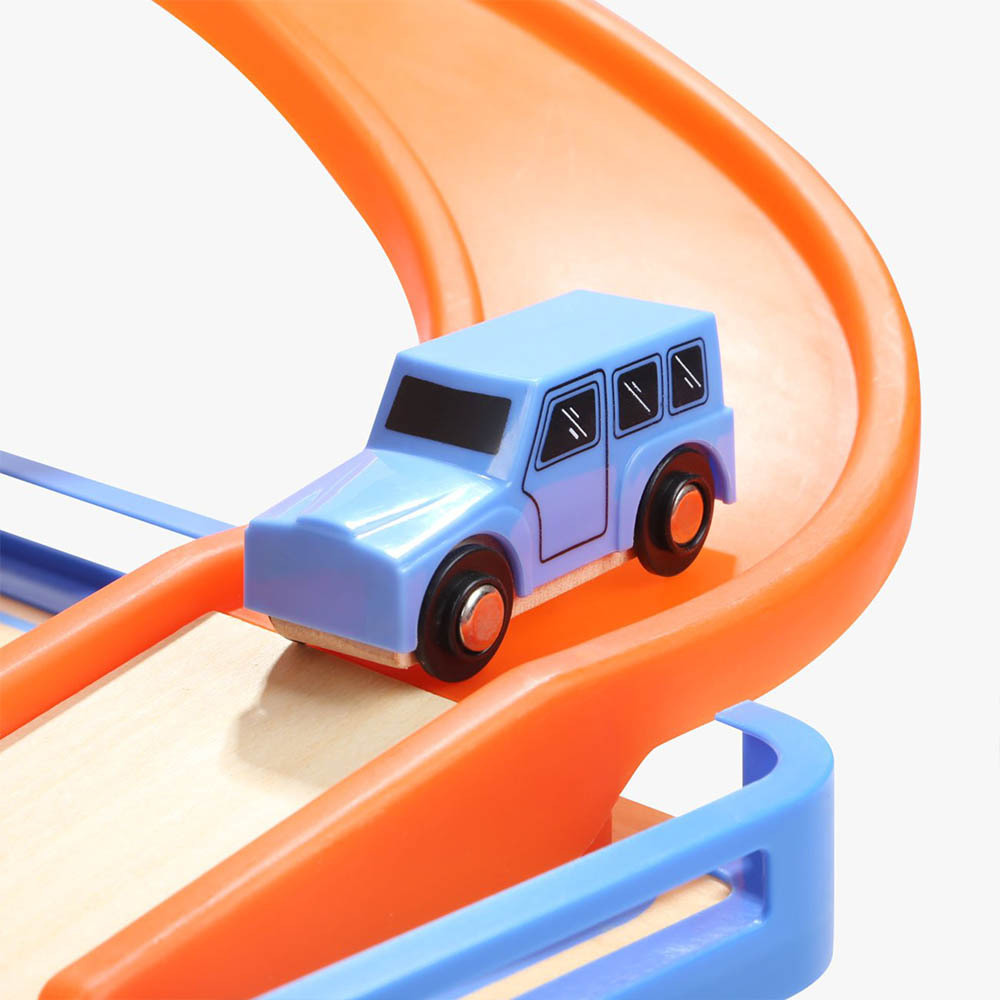 TopBright - Wooden Parking Garage Playset - 3-Level Car Ramp Toy with Cars - Image 7