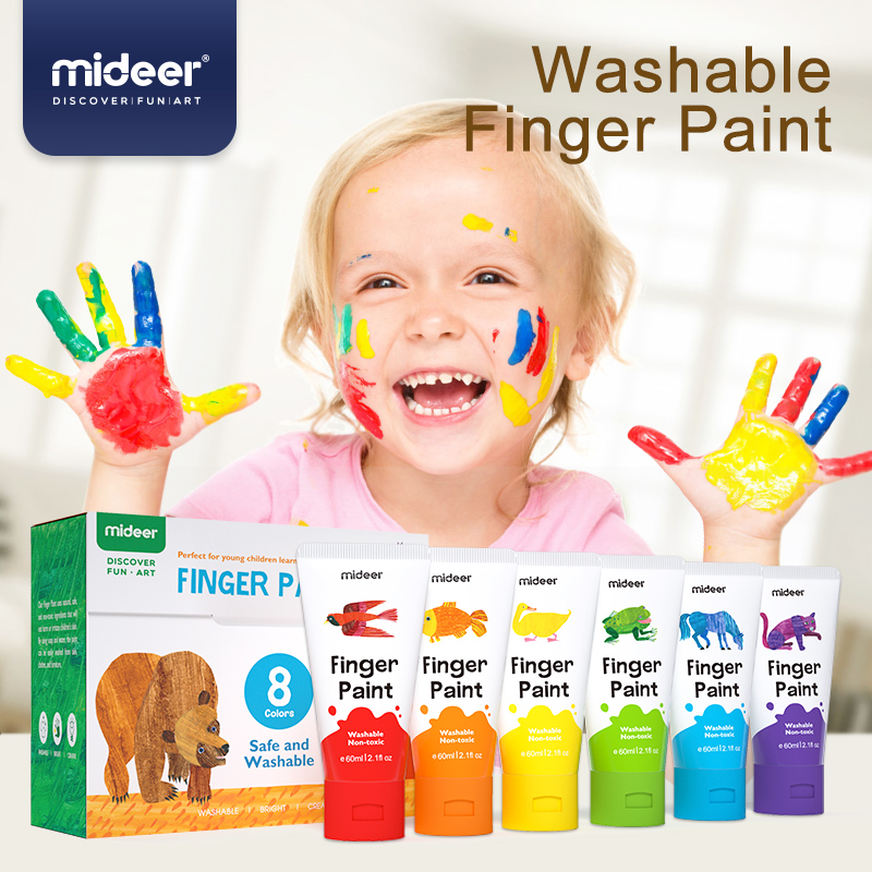 Mideer - Finger Paint Tube Set - 8 Colours - Image 2