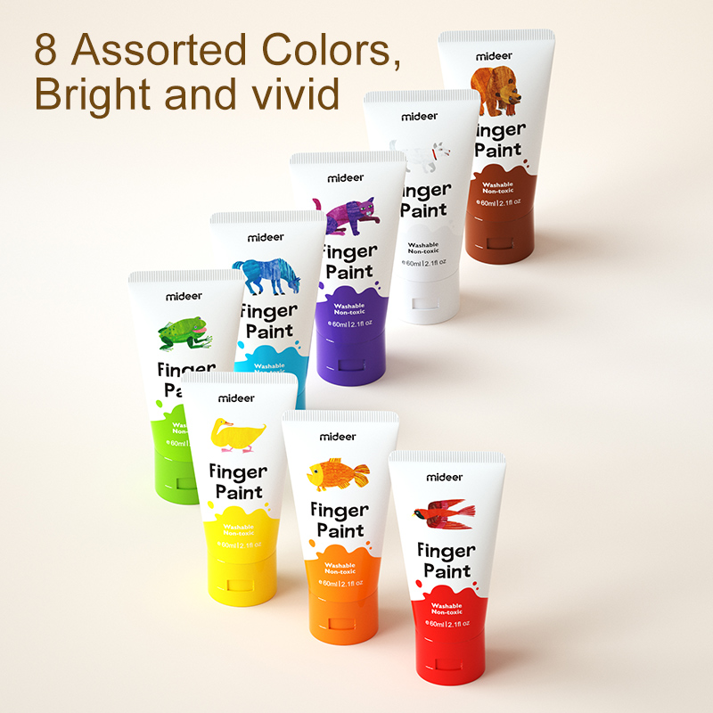 Mideer - Finger Paint Tube Set - 8 Colours - Image 5