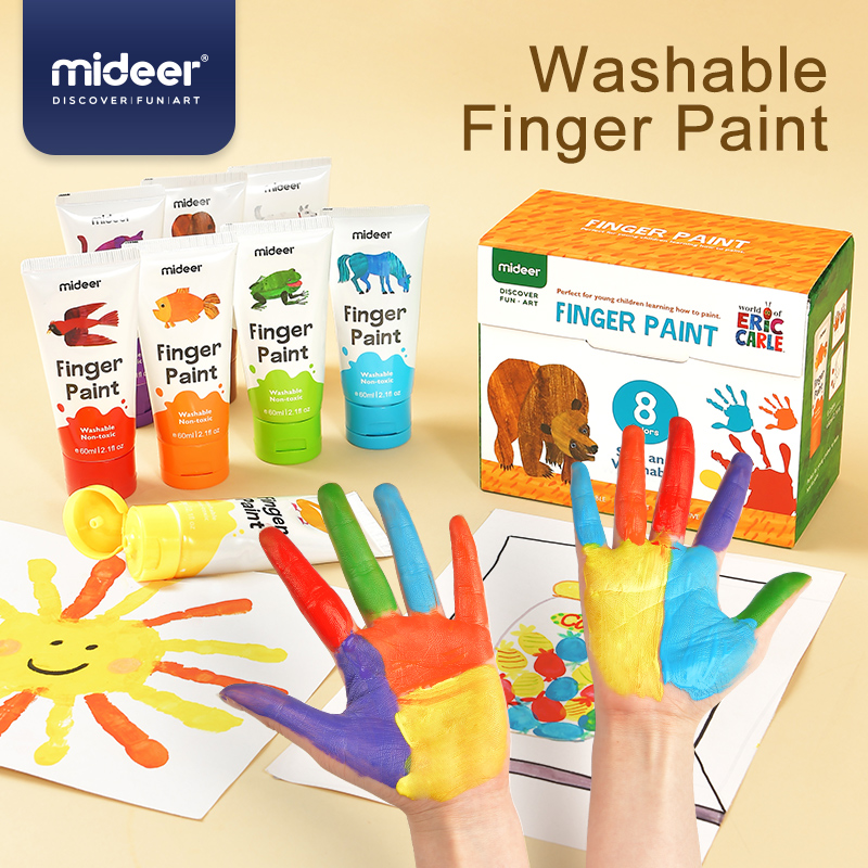 Mideer - Finger Paint Tube Set - 8 Colours - Image 4