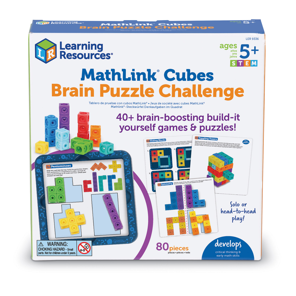 Learning Resources - MathLink® Cubes Brain Puzzle Challenge - STEM Game - 80pcs - Image 5