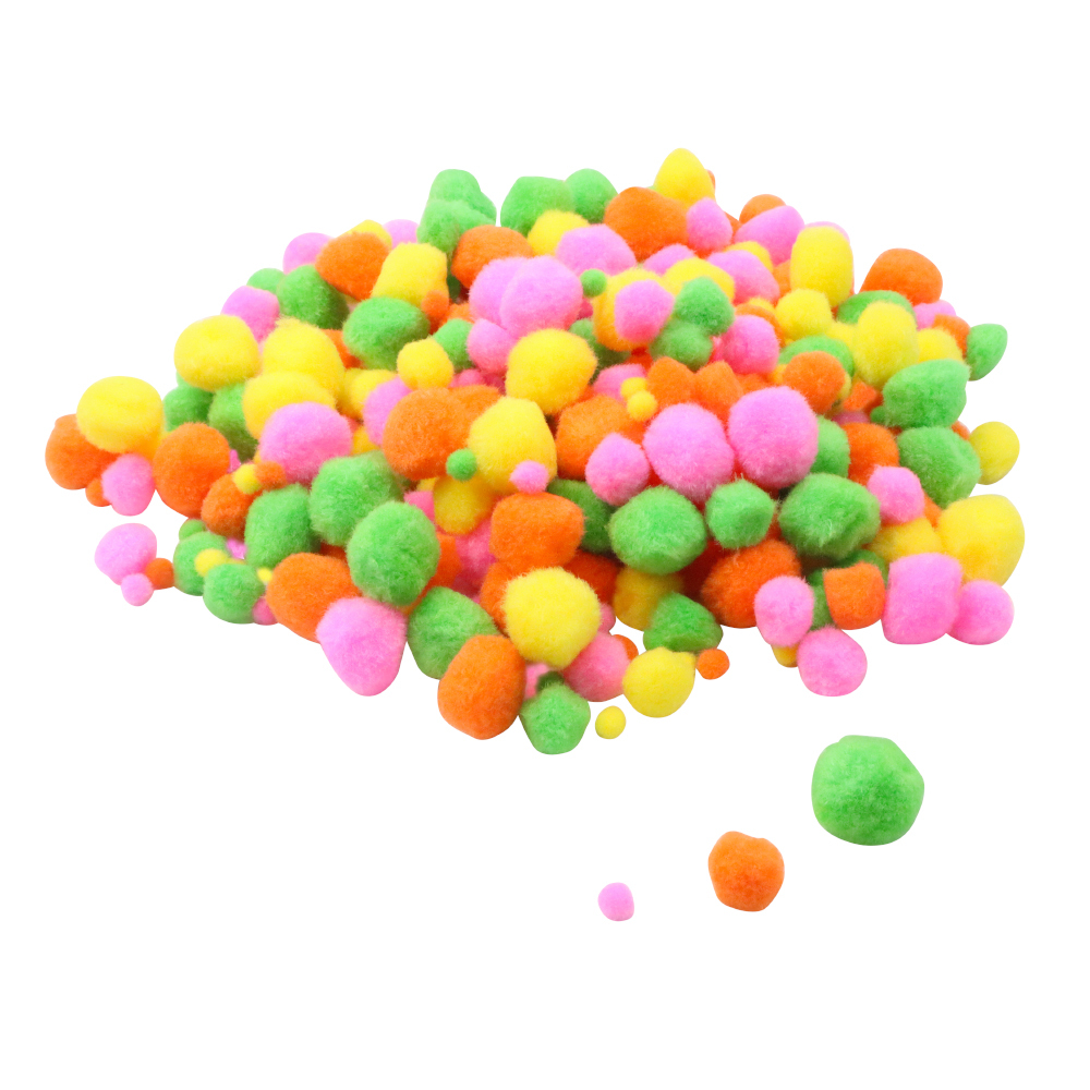 Anthony Peters - 1-3cm Acrylic Neon Pom Poms (Assorted Colours): 300 Pieces - Image 3