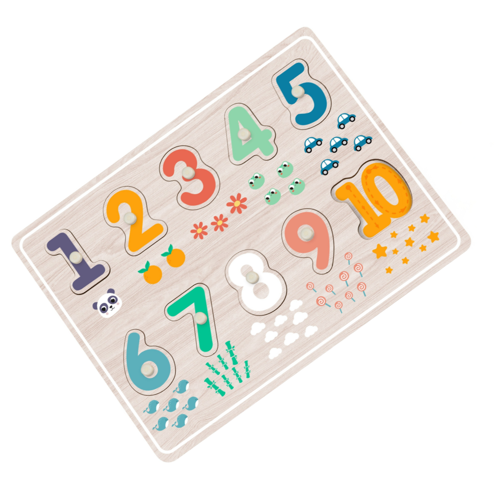 hi Pando - Wooden Peg Puzzle - Number 1-10 - 11pcs - Image 3