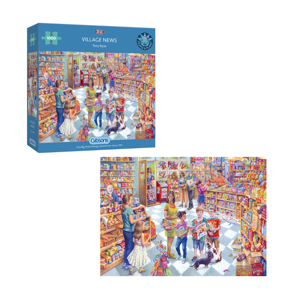 Gibsons - Village News - 1000 Piece Jigsaw Puzzle | Lets Learn Kidz