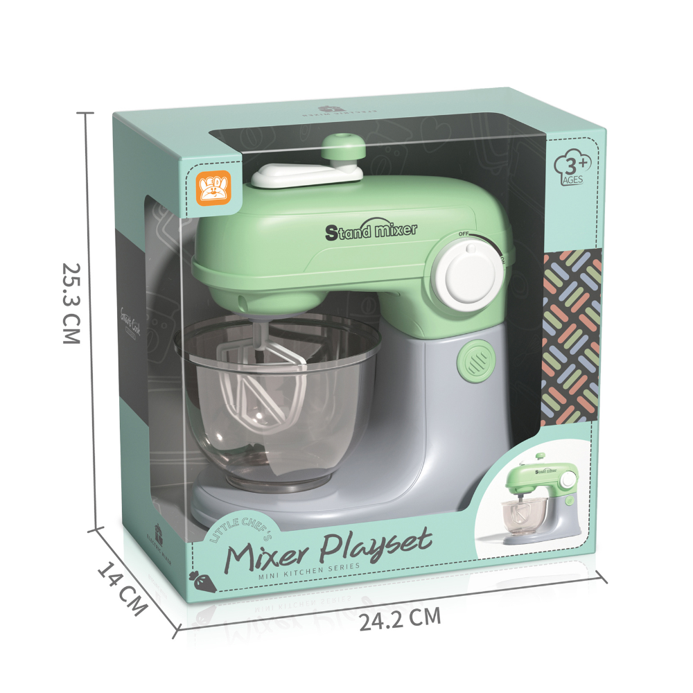 Pretend & Play Stand Mixer - Rotating Baking Set - Green - Image 3