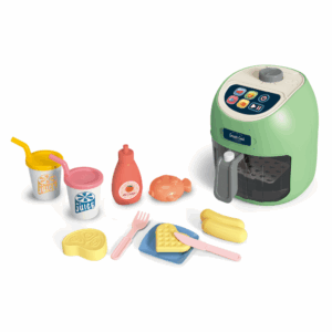 Pretend & Play Air Fryer Set with Lights, Sounds & Colour Changing Food - Green