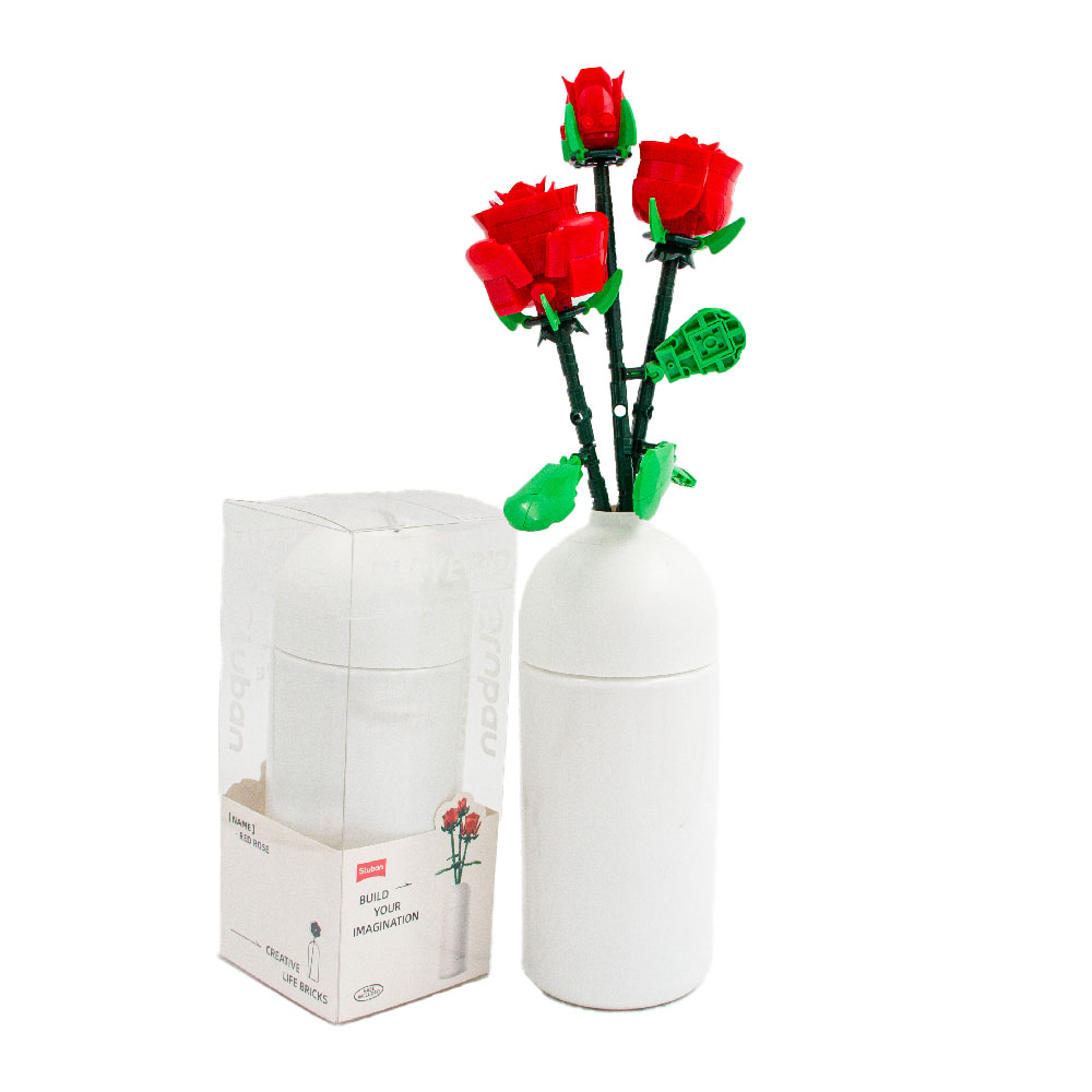 Sluban Building Set: Pleyerid - Flowers - Red Rose - 258pcs - Image 4