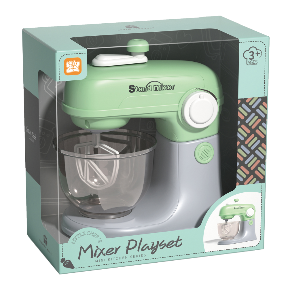 Pretend & Play Stand Mixer - Rotating Baking Set - Green - Image 2