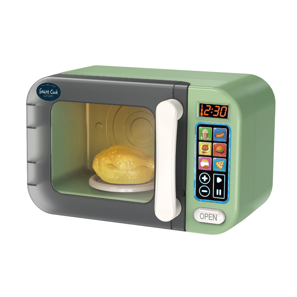 Pretend & Play Microwave with Lights, Sound & Colour Changing Food - Green