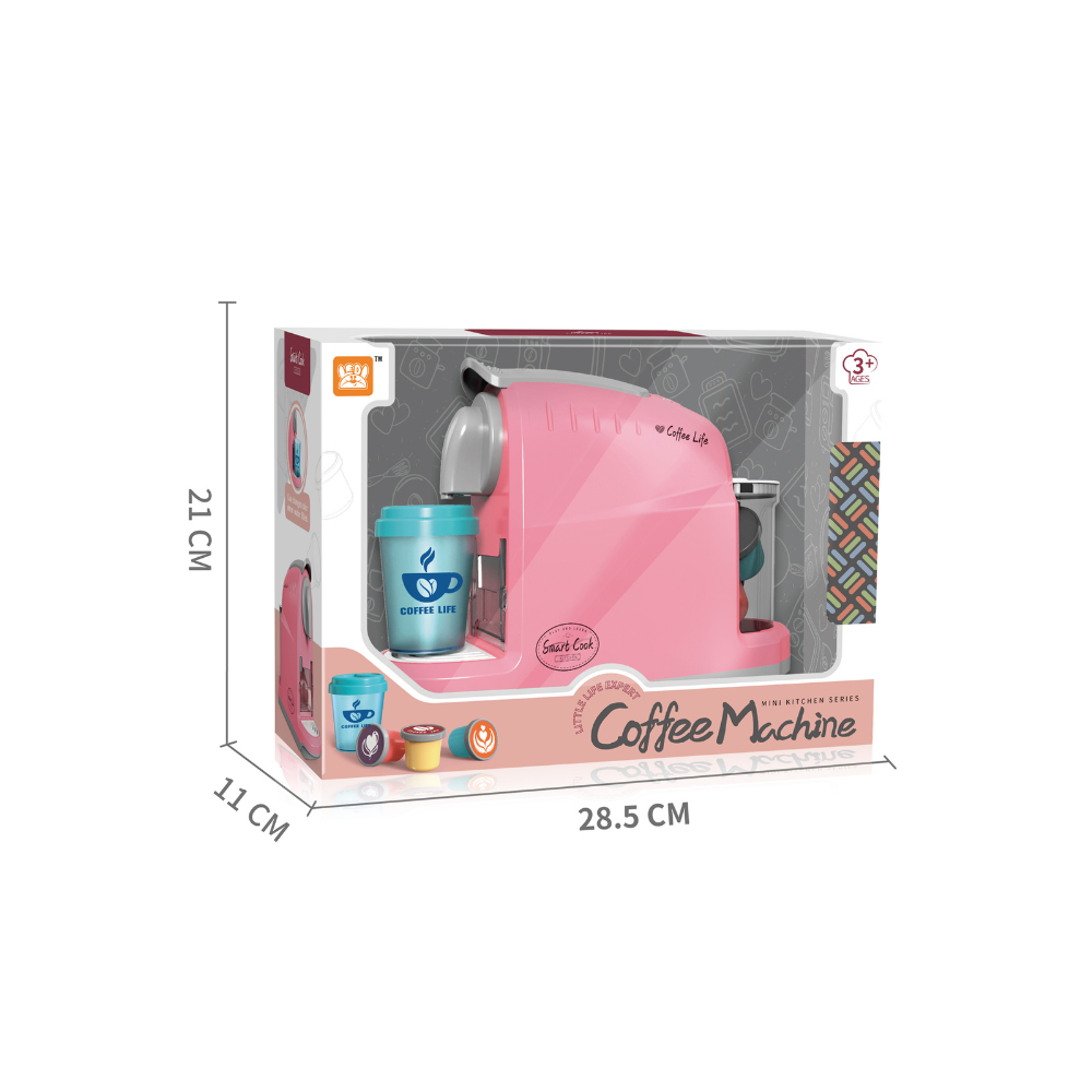 Pretend & Play Coffee Maker Set with Sounds & Colour Changing Cup - Pink - Image 3