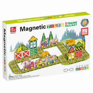 Magnetic Tiles - Railway Trains Set - 70 Pieces