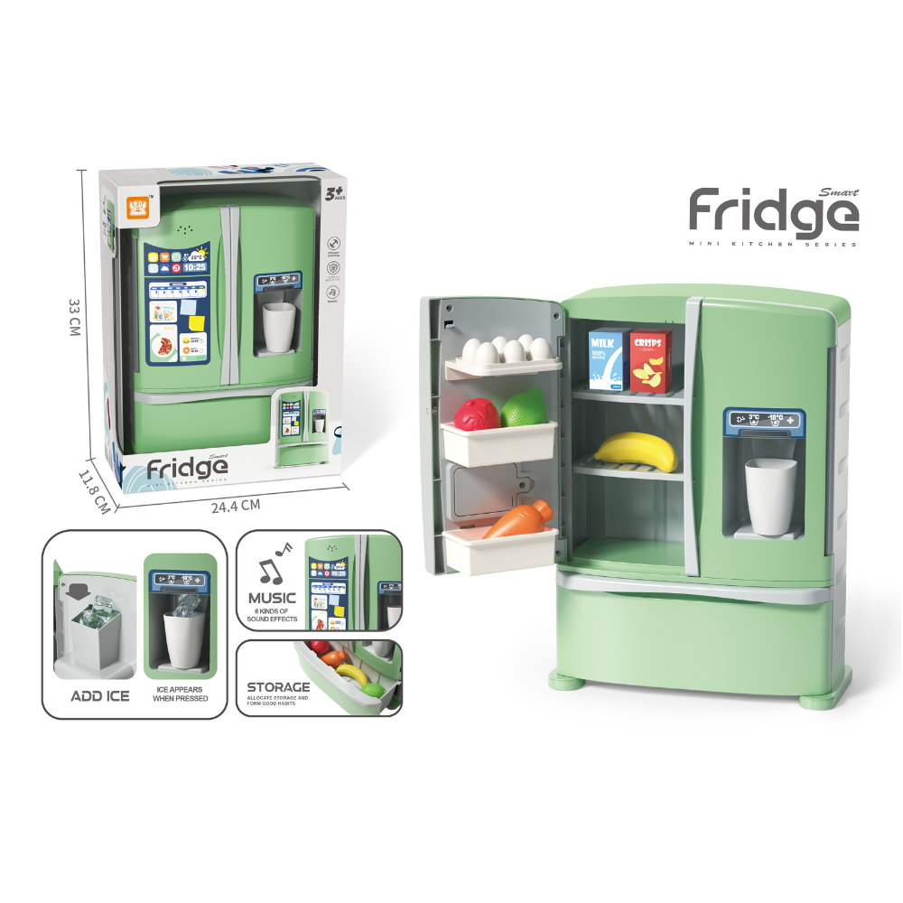 Pretend & Play Refrigerator with Sound Effects & Ice Dispenser - Green - Image 3