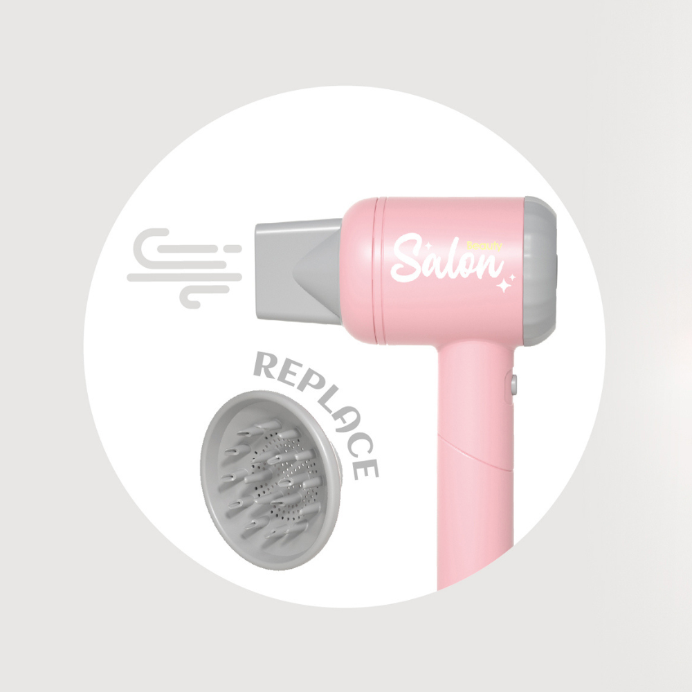 Pretend & Play Hair Dryer Set with Light, Sound & Safe Wind Function - Image 4