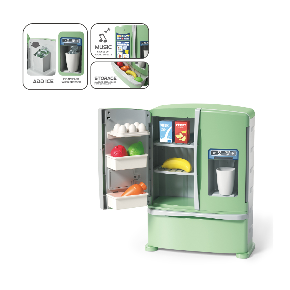 Pretend & Play Refrigerator with Sound Effects & Ice Dispenser - Green - Image 4