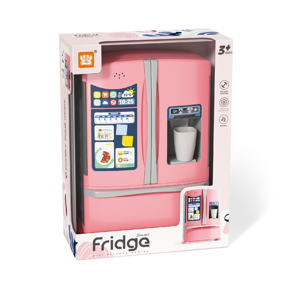 Pretend & Play Refrigerator with Sound Effects & Ice Dispenser - Pink - Image 2