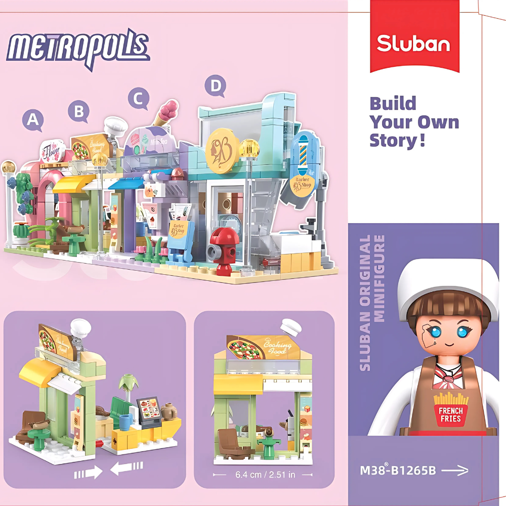 Sluban Building Set: Metropolis - Fast Food Shop - 108 Pieces - Image 8