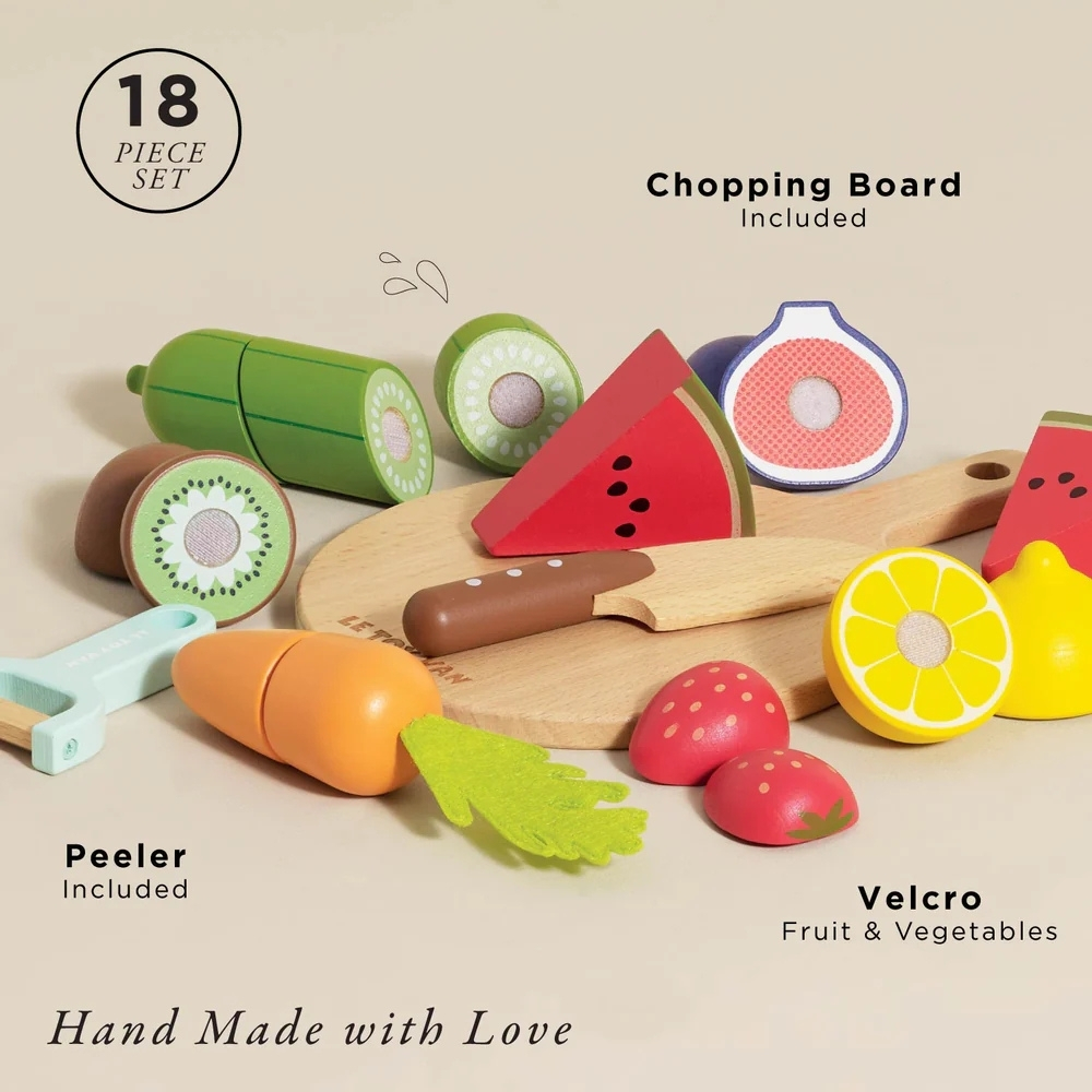 Le Toy Van - Wooden Chopping Board & Sliceable Play Food - Image 2