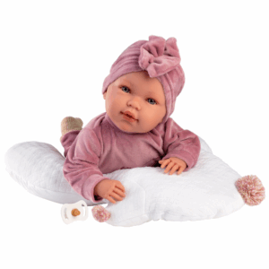 Llorens - Baby Girl Doll with Clothing & Sleeping Cushion: Abril - 42cm