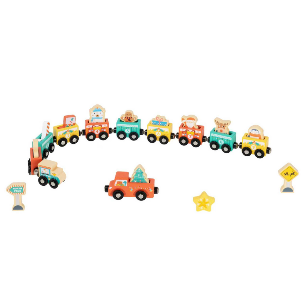 hi Pando - Wooden Train Set Advent Calendar - 24 Pieces - Image 3