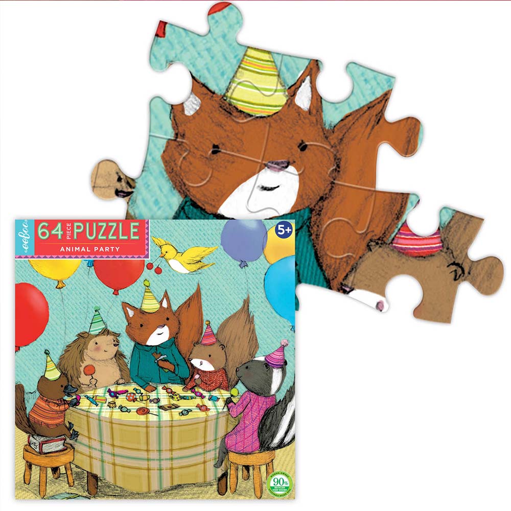 eeBoo - Animal Party 64 pc Puzzle