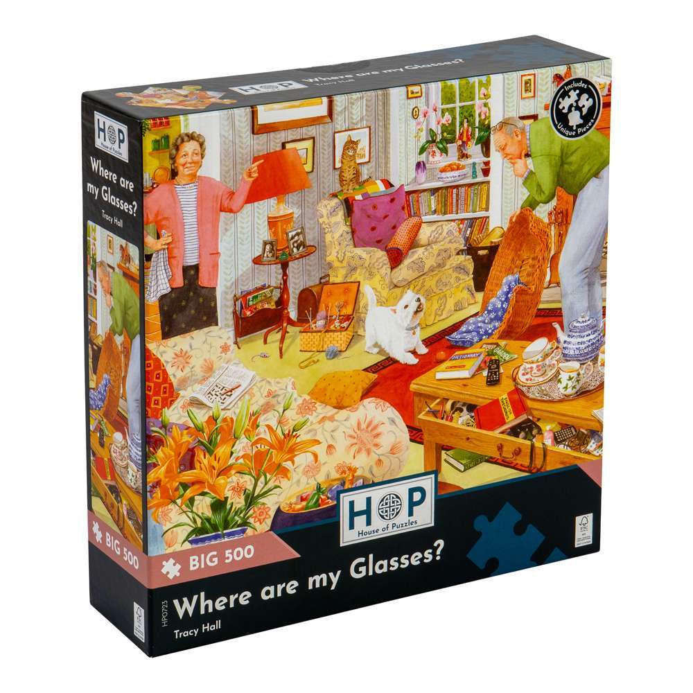 House of Puzzles - Where are my Glasses? - XL Pieces - 500 Piece Jigsaw Puzzle