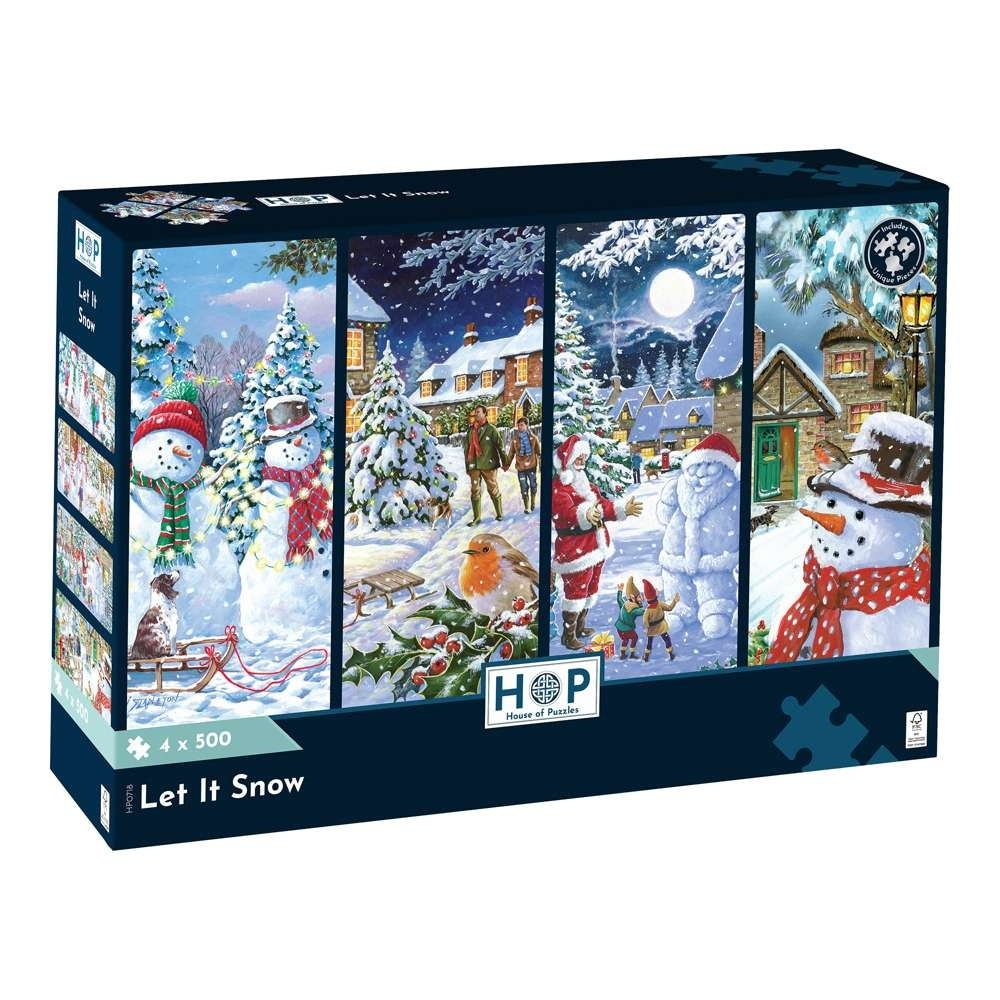 House of Puzzles - Let It Snow - 4 x 500 Piece Jigsaw Puzzles