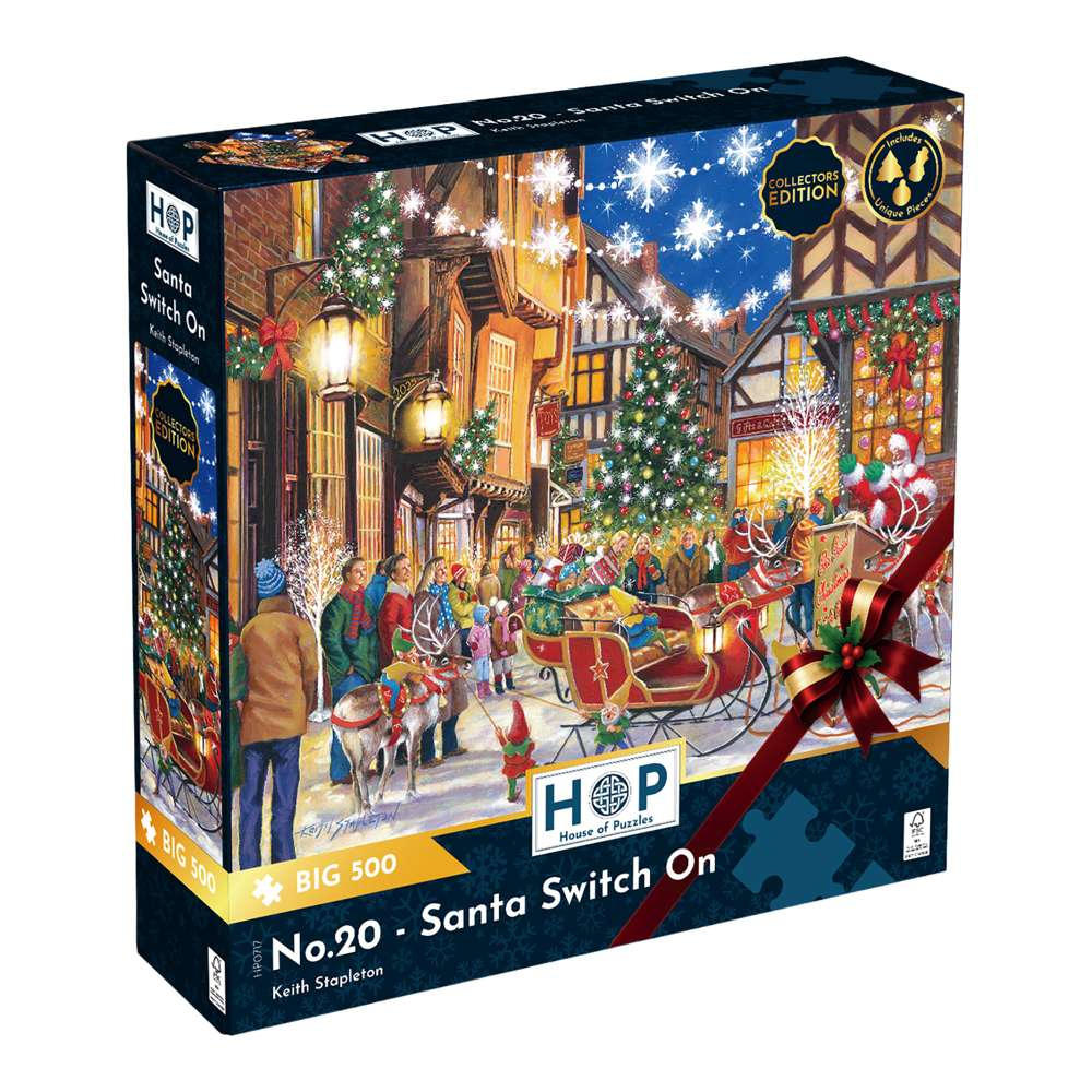 House of Puzzles - No.20 - Santa Switch On - XL Pieces - 500 Piece Jigsaw Puzzle