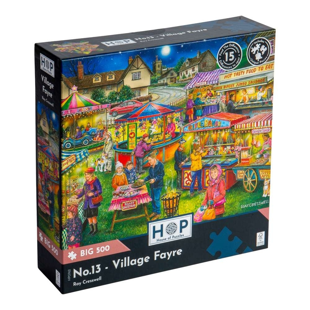 House of Puzzles - No.13 - Village Fayre - XL Pieces - 500 Piece Jigsaw Puzzle