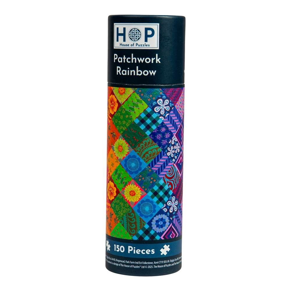House of Puzzles - Patchwork Rainbow - Puzzle Tube - 150 Piece Jigsaw Puzzle