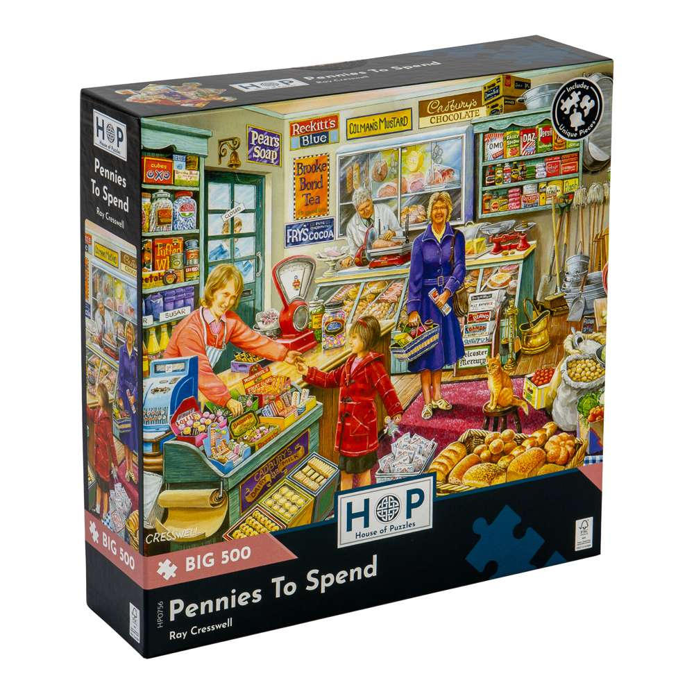House of Puzzles - Pennies To Spend - XL Pieces - 500 Piece Jigsaw Puzzle