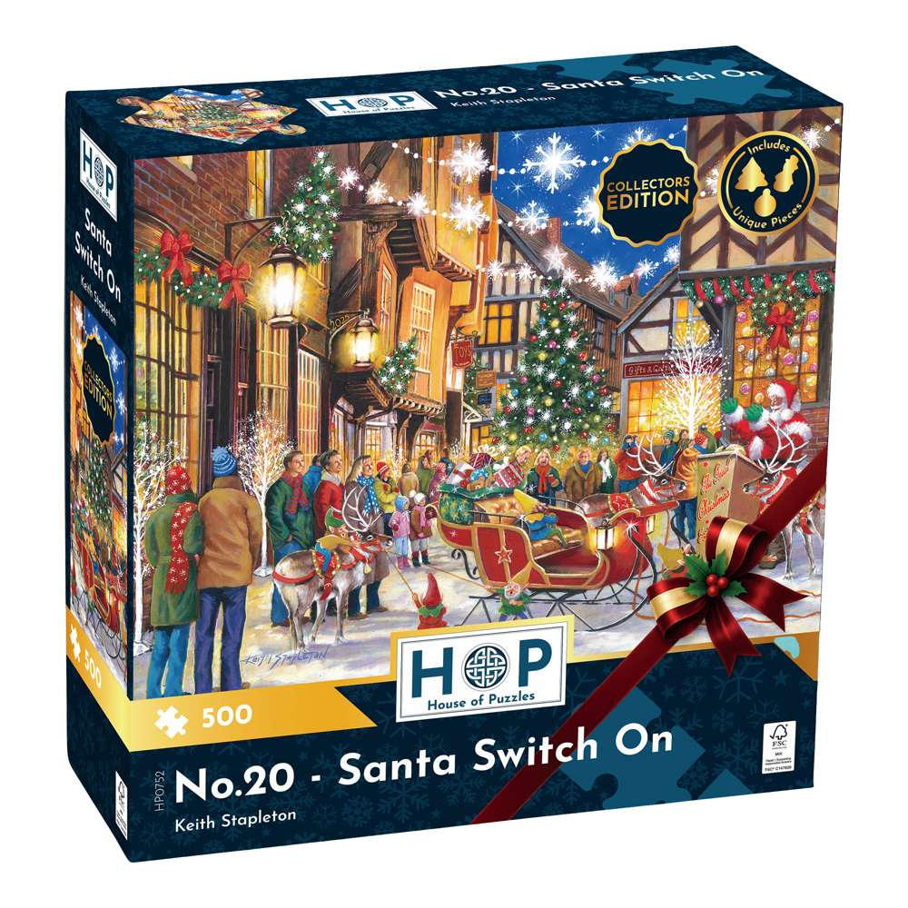 House of Puzzles - No.20 - Santa Switch On - 500 Piece Jigsaw Puzzle