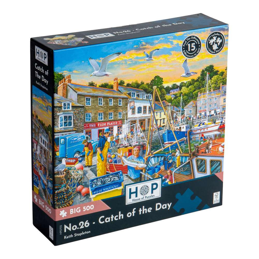 House of Puzzles - No.26 - Catch of the Day - XL Pieces - 500 Piece Jigsaw Puzzle