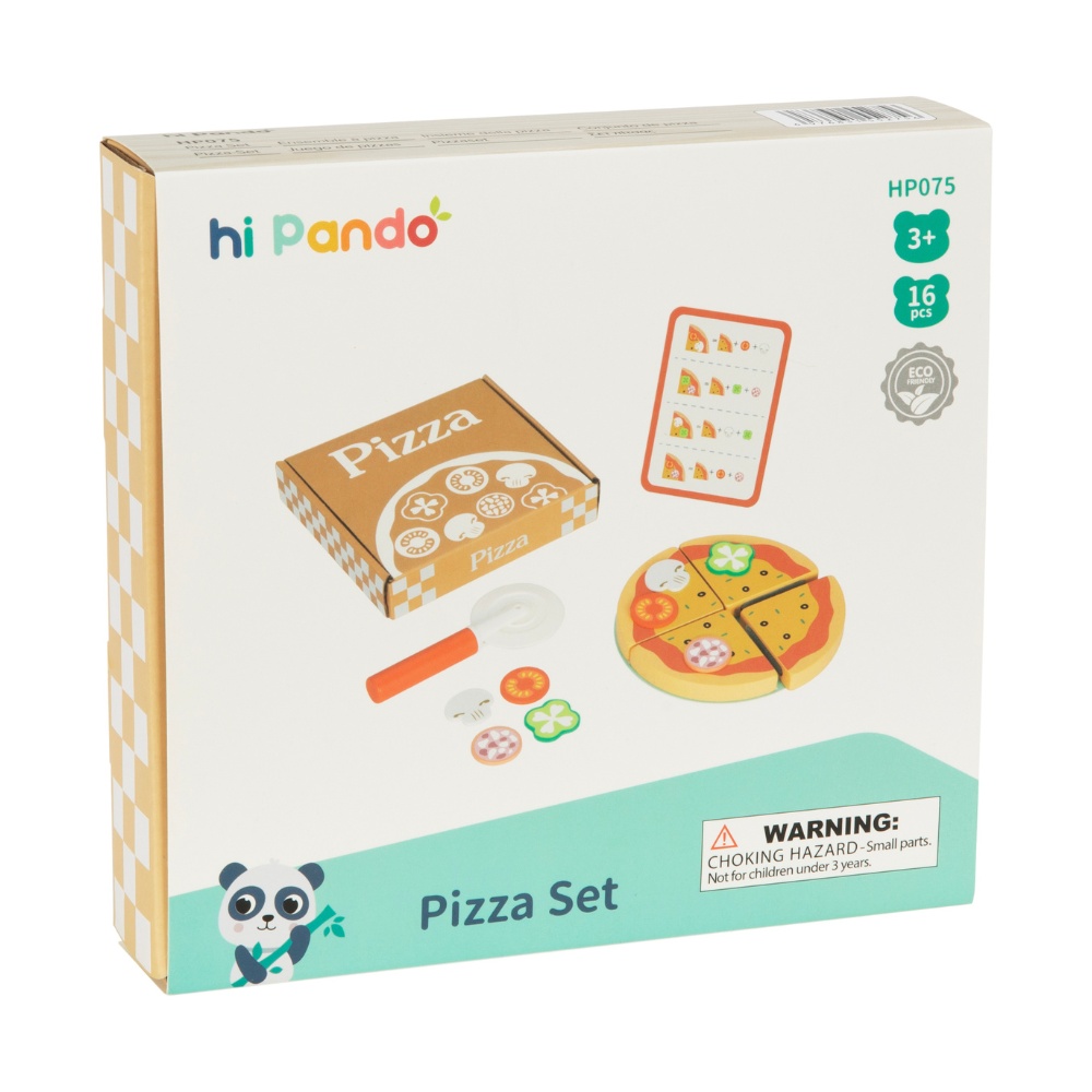 hi Pando - Pretend & Play - Wooden Pizza Making Set - 16pcs - Image 5