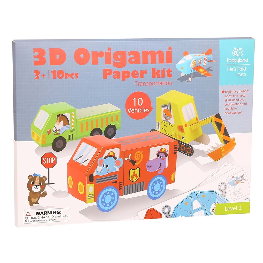 TookyToy - Let's Fold 3D Origami Paper Kit - Traffic - Image 5