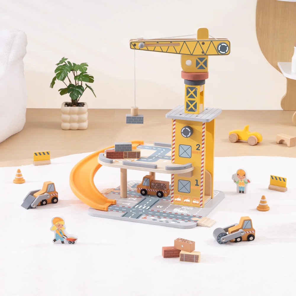 TookyToy - Pretend Play Port Crane Toy Set - 24 Pieces - Image 2