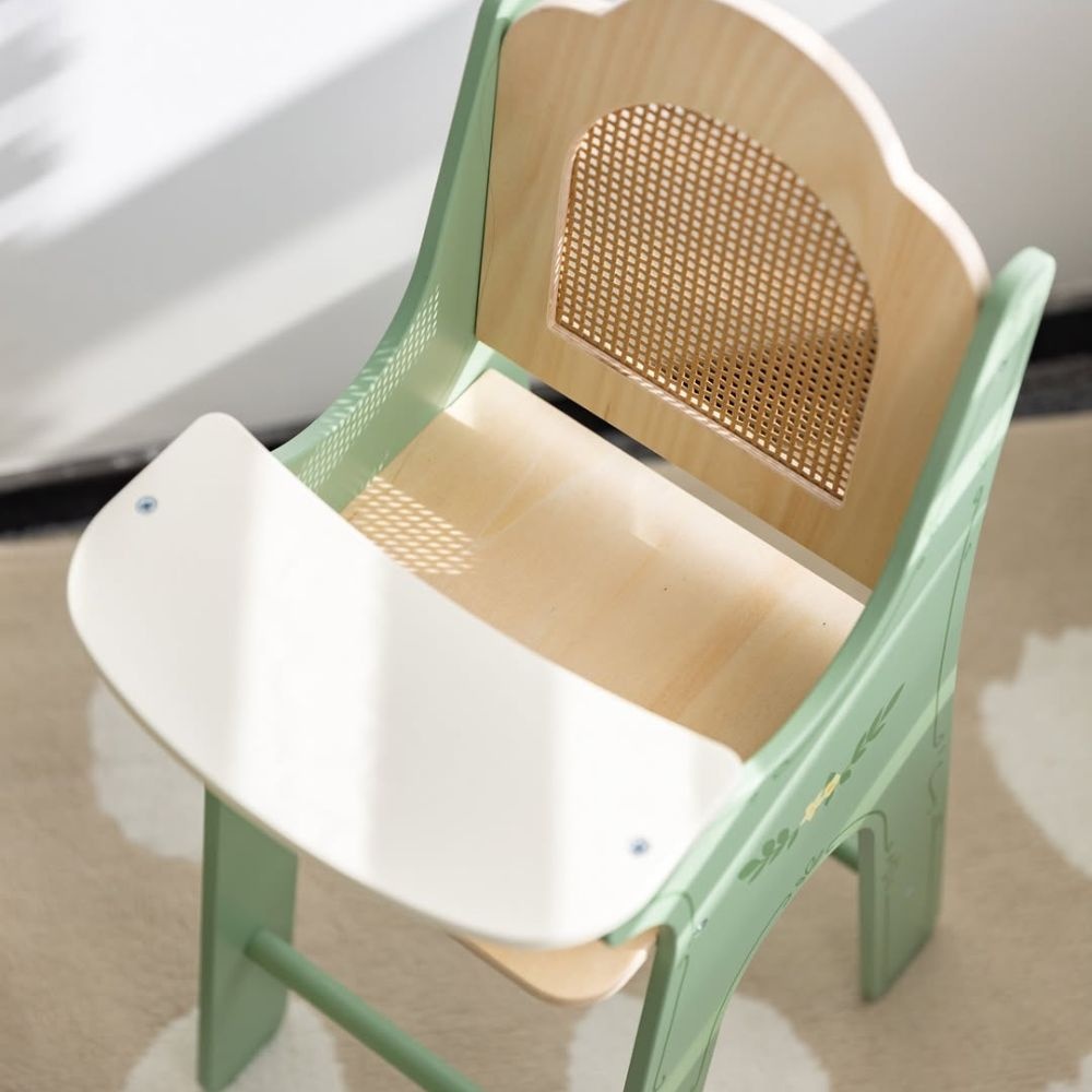 Classic World - Pretend & Play - Vintage Wooden Doll High Chair - Image 3