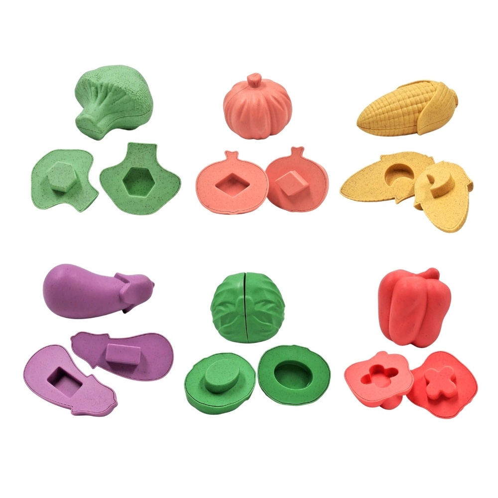Mingli Toys - Shape Sorting Vegetable Set - Eco-friendly Educational Toy - 12 Pieces - Image 4