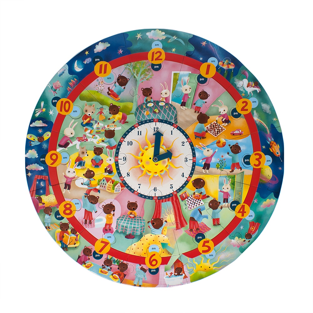 eeBoo - Around the Clock Giant - Floor Puzzle for Kids: 25 Pieces - Image 4