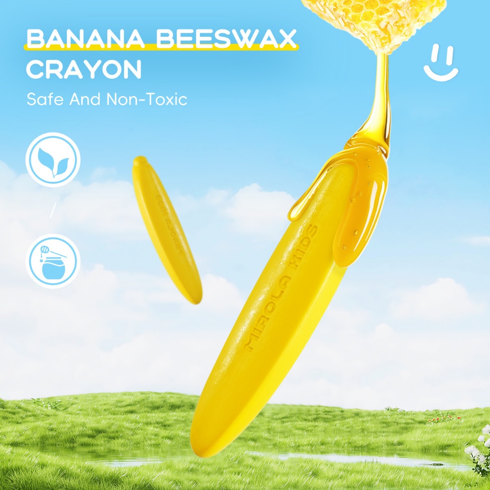 Jar Meló - Beeswax Crayons Banana Shape - 24 Washable & Non-Toxic Colours - Image 6