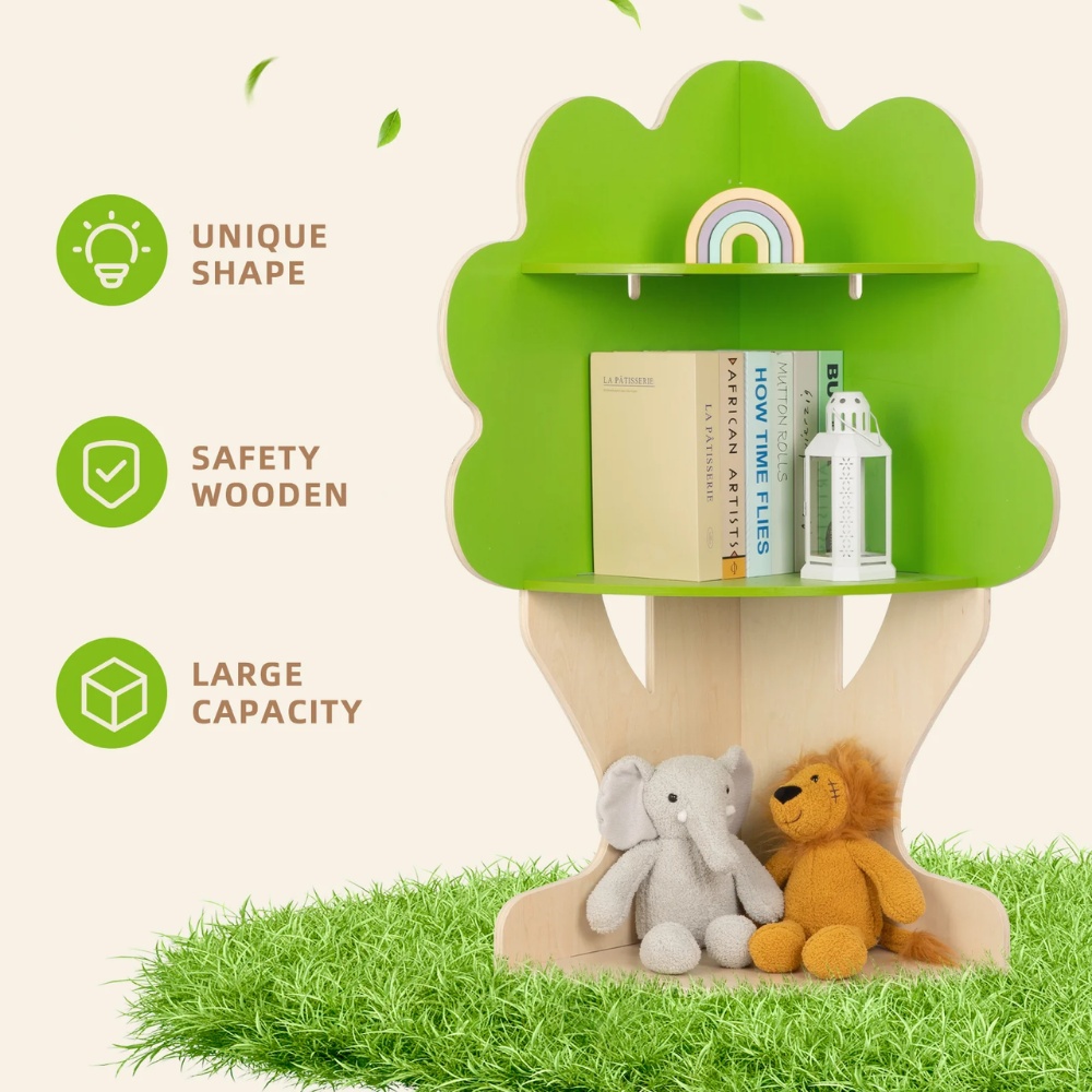 TookyToy - Tree Bookshelf for Kids Reading Nook, Corner Bookcase - Image 4