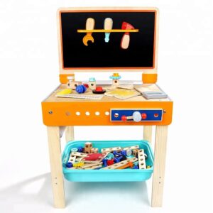 TopBright - 2-in-1 - Tool Work Bench, Art Desk & Chalk Board - 47 x 37 x 80 cm - pcs-**