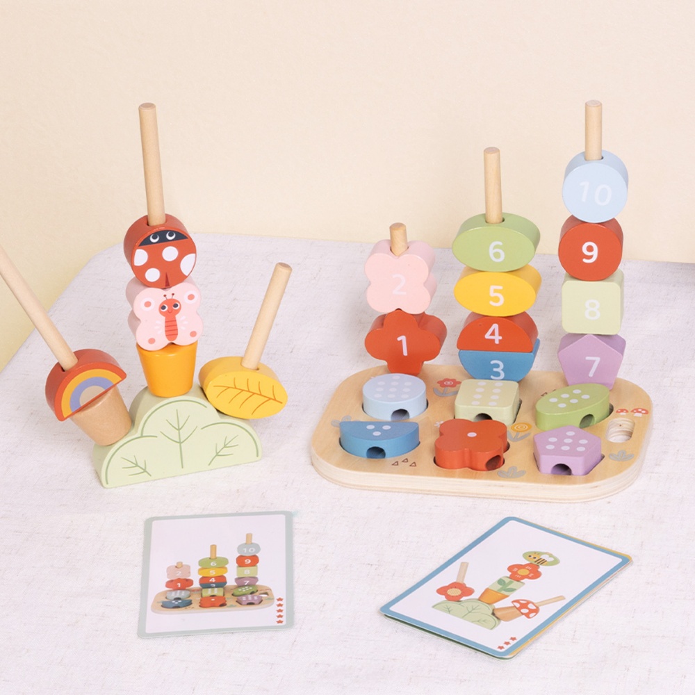 TookyToy - Wooden Montessori Garden Stacking Travel Toy 33pcs - Image 5