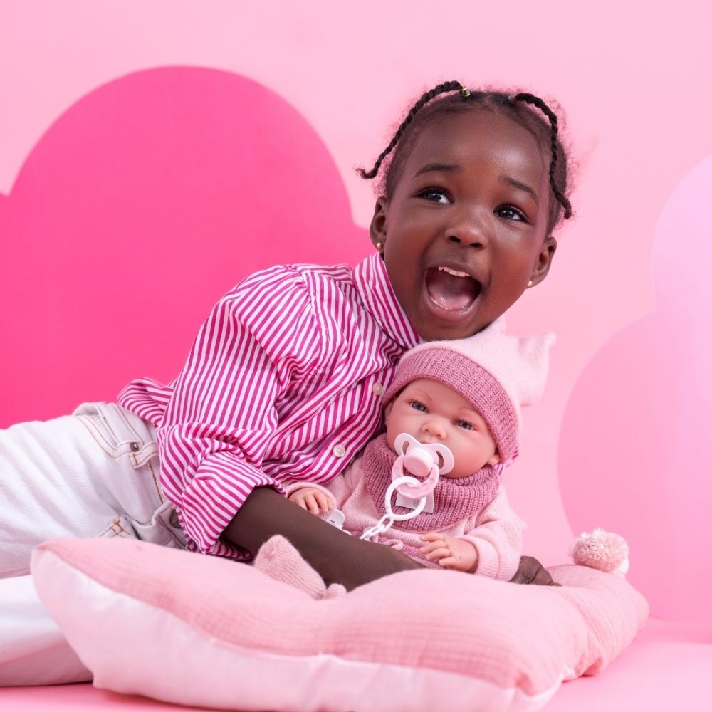 Llorens - Anatomically Correct Baby Girl Doll with Outfit & Pink Cushion: Nica - 40cm - Image 2
