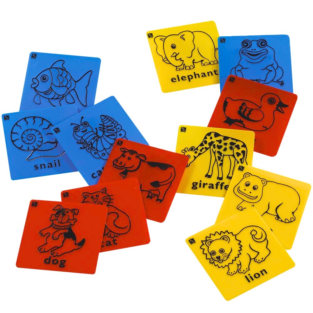 EDX Education - Art Rubbing & Embossing Plates - Animals 12pcs