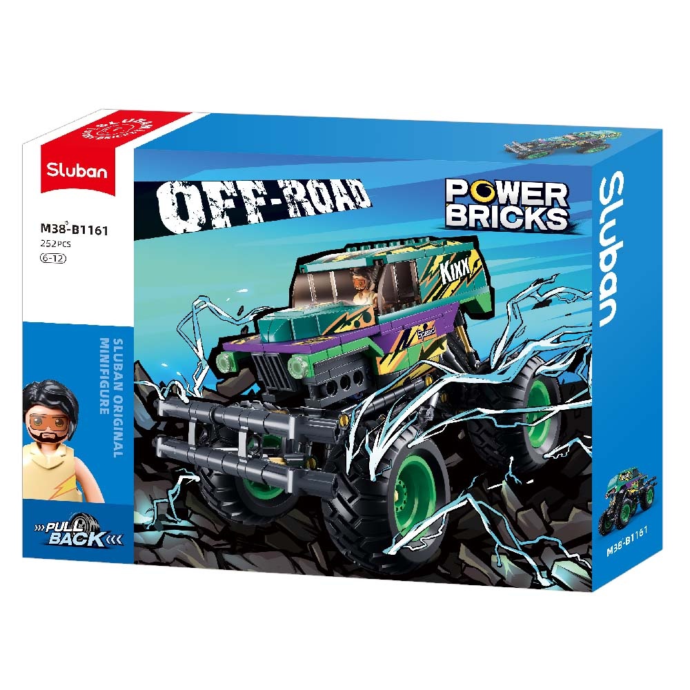 Sluban Building Set: Pull Back PowerBricks - Off Road Vehicle - 252pcs