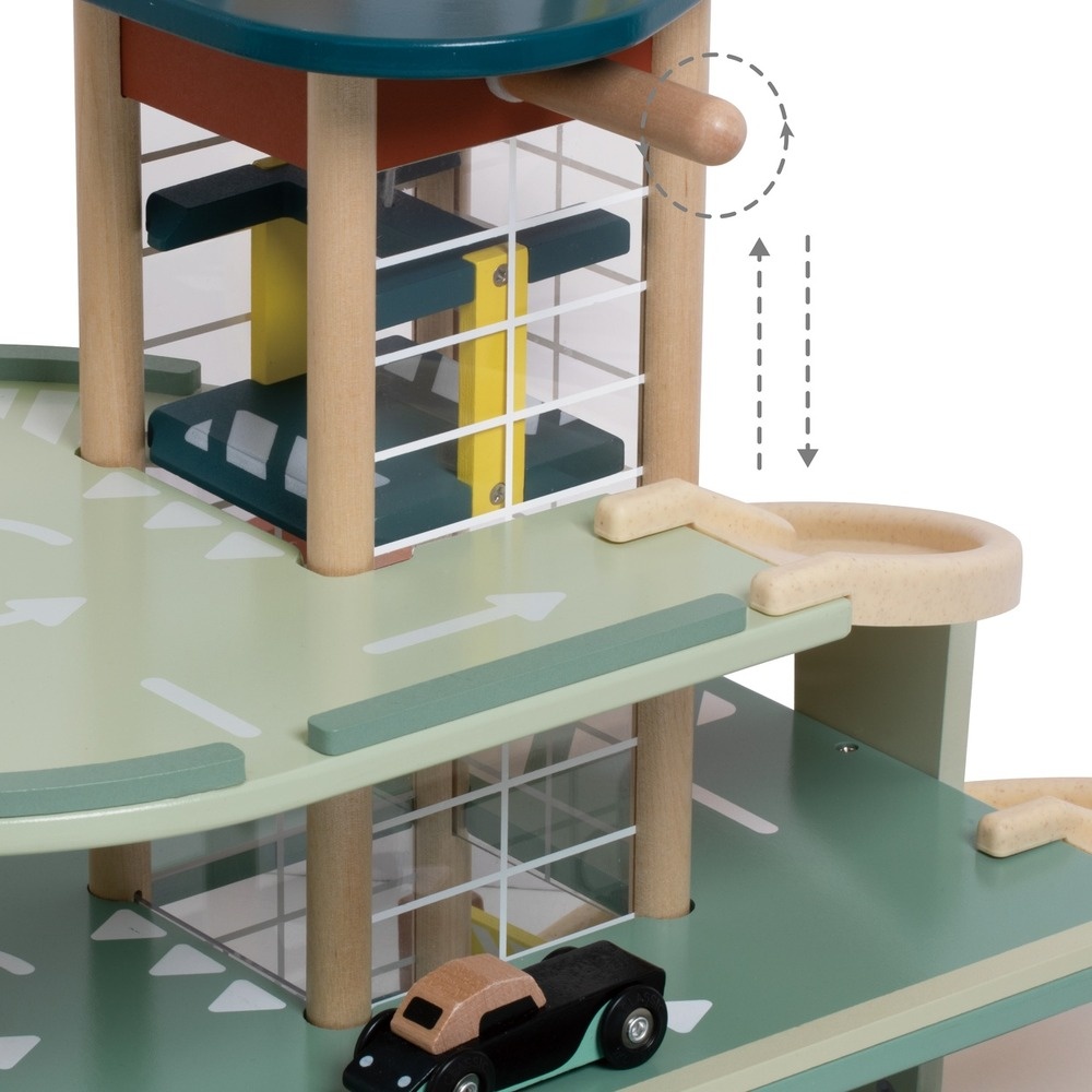Classic World - Pretend & Play - Vintage Wooden Parking Garage - Image 7