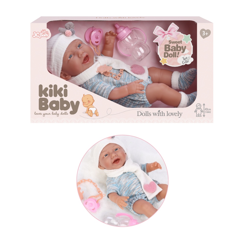Baby Doll with Vinyl Body, Clothing, Pacifier & Bottle - 40cm - Image 5