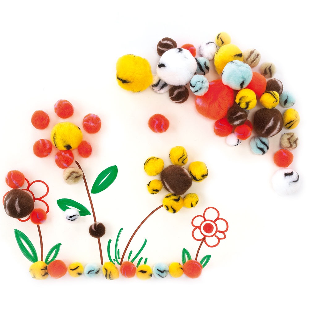 EDX Education - PomPoms Striped 100pc