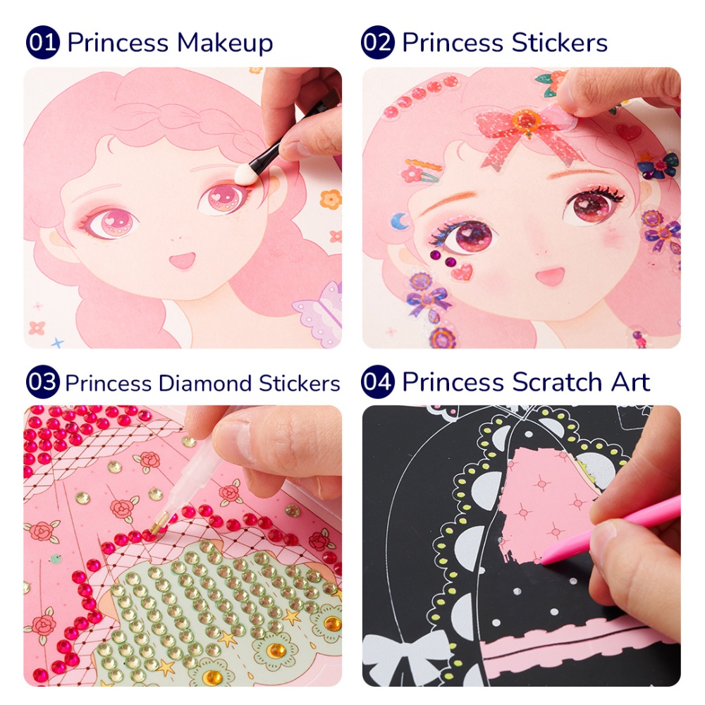 Mideer - 3-in-1 Makeup and Dress Up Arts & Crafts Book Set: Princess Fashion Show - Image 10