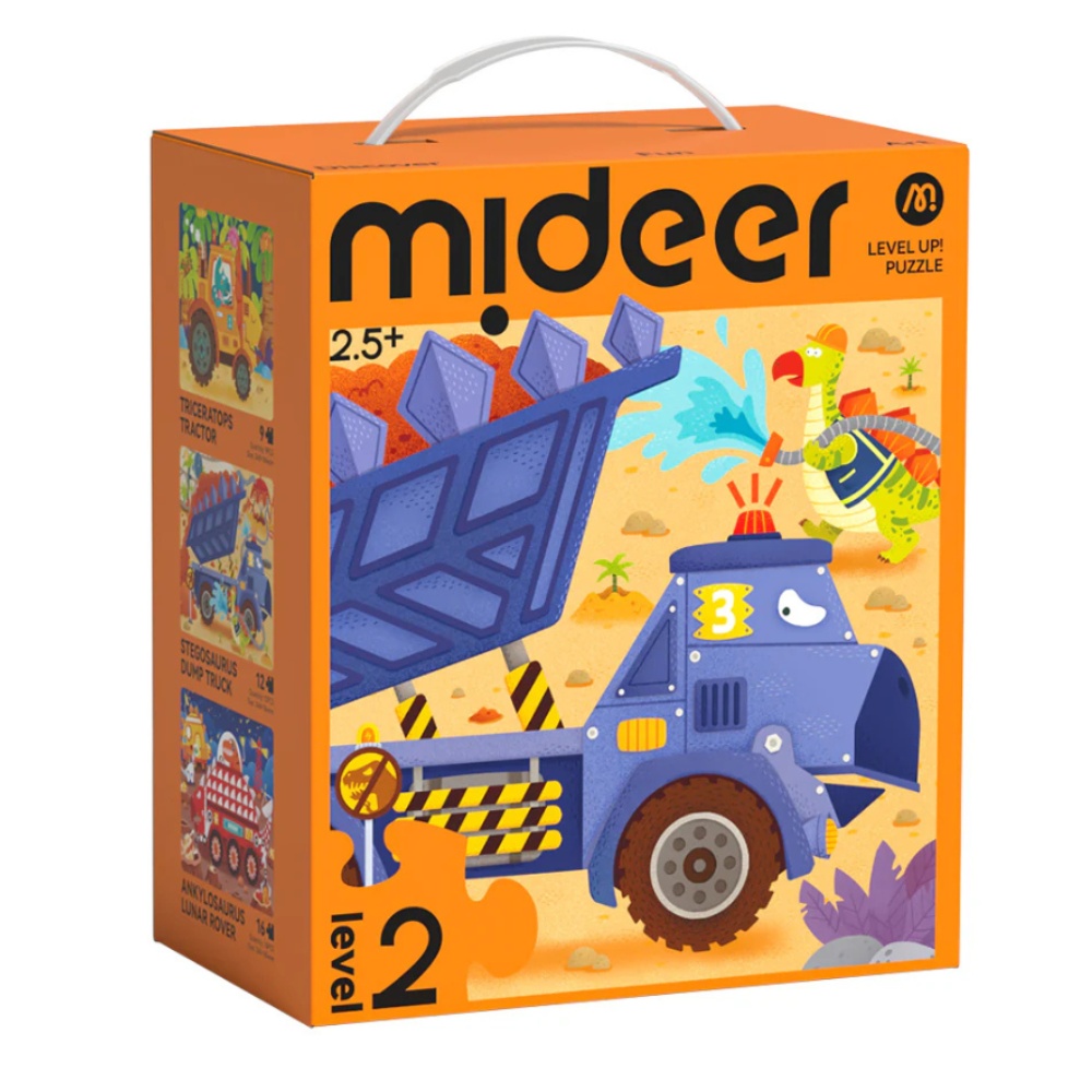 Mideer - Level Up Jigsaw Puzzle for Kids - 3-in-1 - Level 2 Dinosaur Projects